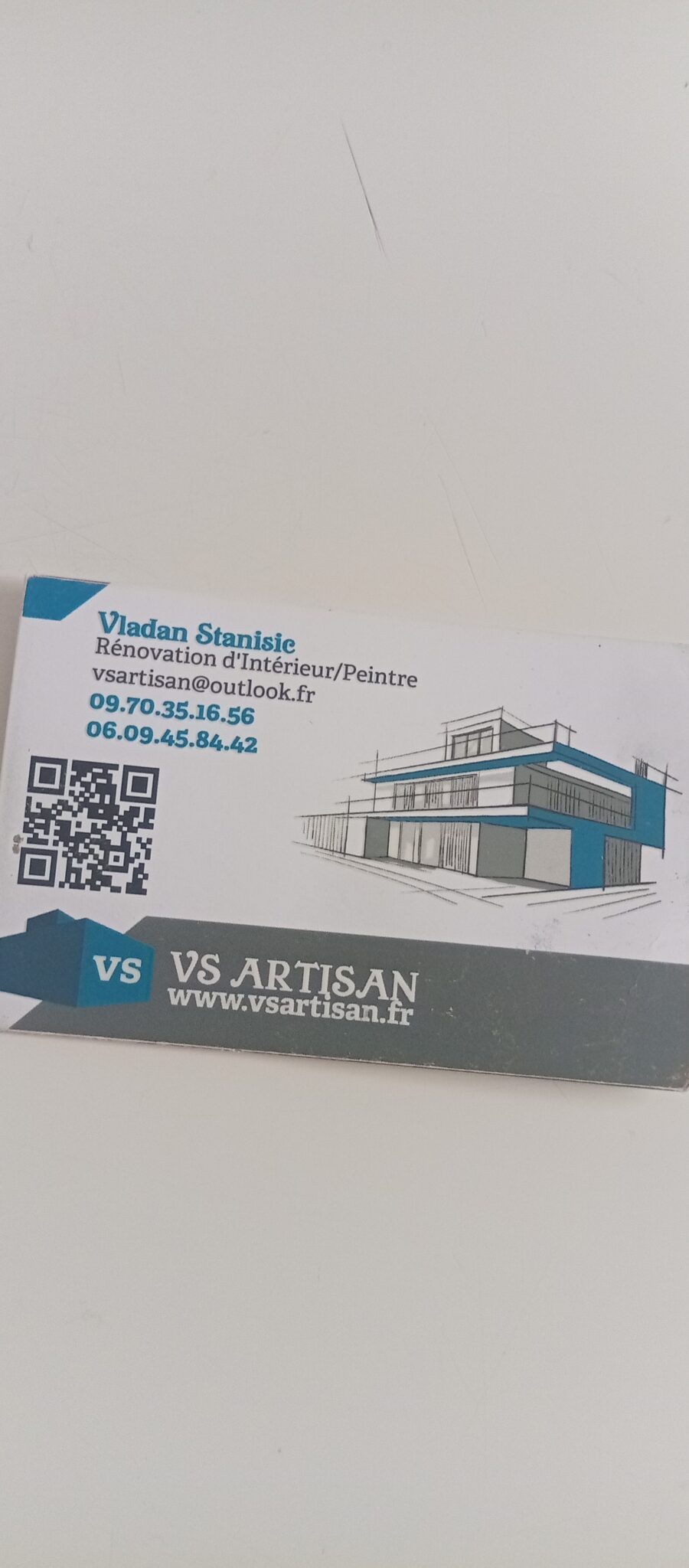 Carte de visite VS Artisan - Rénovateur d'intérieur Paris